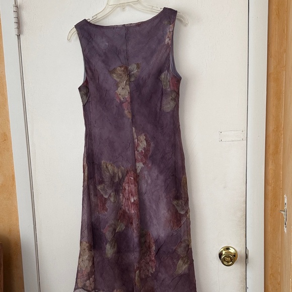 Breaking’ Loose Lilac Floral Chiffon Sleeveless Midi Dress. Size 11/12 - Picture 12 of 12
